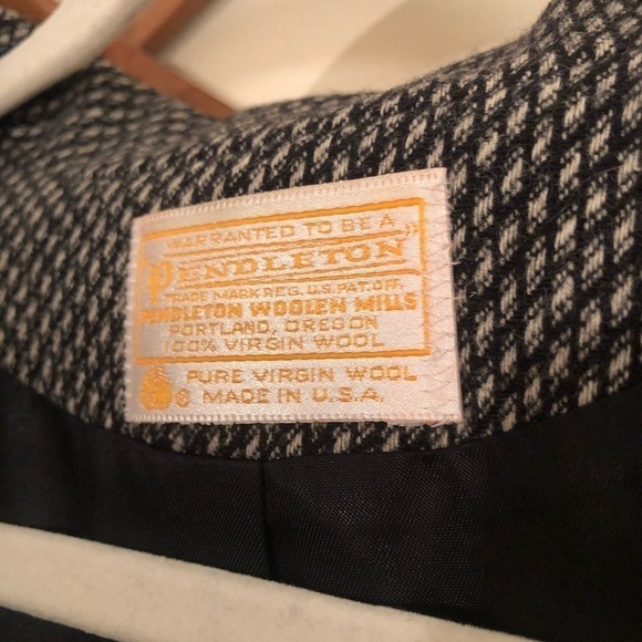 Vintage Pendleton Wool Speckled Charcoal Blazer 12 - Picture 5 of 6